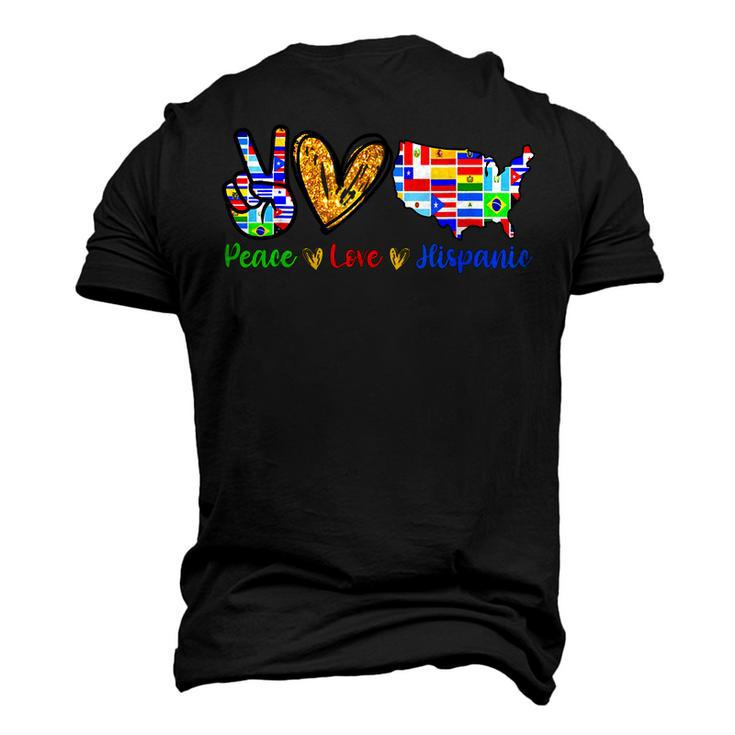 Gifts Peace Love Hispanic Heritage Month Decoration Country  Men's T-shirt 3D Print Graphic Crewneck Short Sleeve Back Print