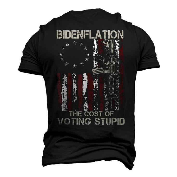 Gun Usa Flag Patriots Bidenflation The Cost Of Voting Stupid  Men's T-shirt 3D Print Graphic Crewneck Short Sleeve Back Print