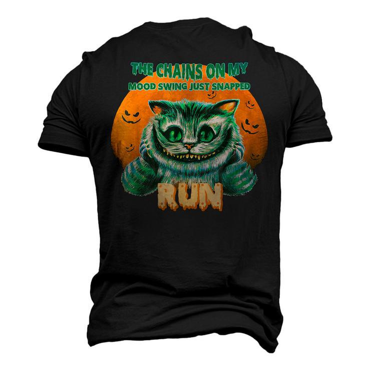 Halloween Cat The Chains On My Mood Swing Just Snapped Run  V2 Men's 3D Print Graphic Crewneck Short Sleeve T-shirt