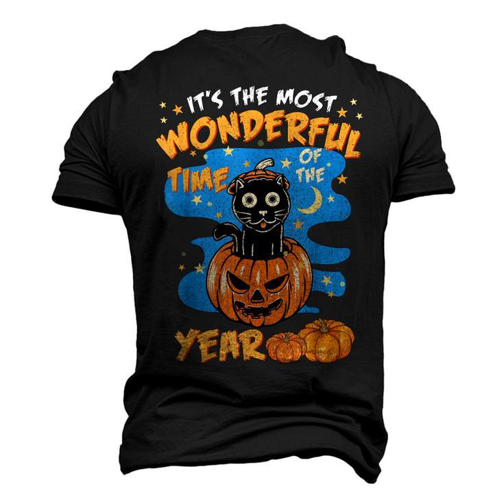 Halloween Its The Most Wonderful Time Of The Year Cat Witch  Men's 3D Print Graphic Crewneck Short Sleeve T-shirt - Thegiftio