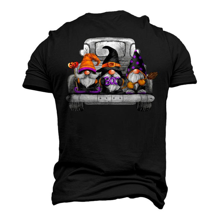 Womens Halloween Truck Drive Gnomes Witch Broom Hat Pumpkin Costume Men's 3D T-shirt Back Print