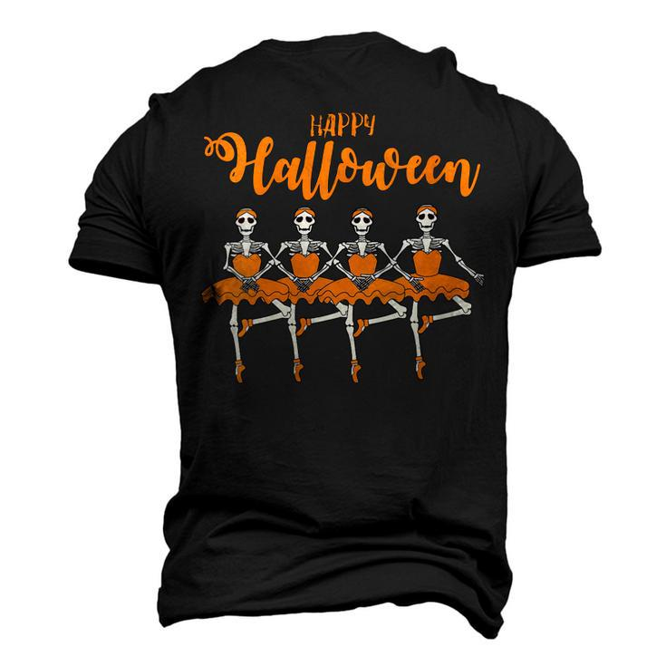 Happy Halloween Dancing Ballet Skeleton Ballerina Idea Men's 3D T-shirt Back Print