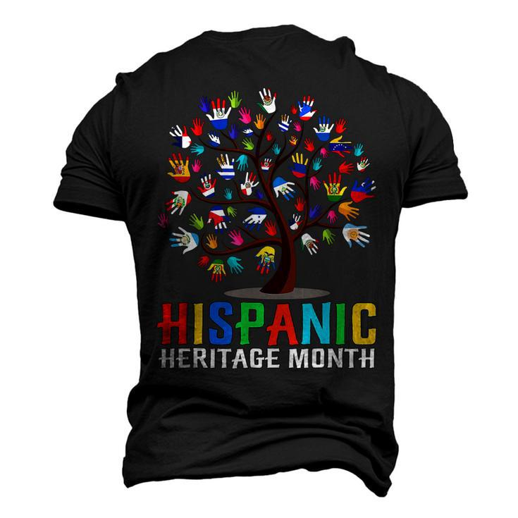 Happy Hand Flag Tree Root Latino National Hispanic Heritage  Men's T-shirt 3D Print Graphic Crewneck Short Sleeve Back Print