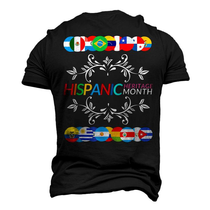 Happy Hispanic Heritage Month Latino Countries Flags  Men's T-shirt 3D Print Graphic Crewneck Short Sleeve Back Print
