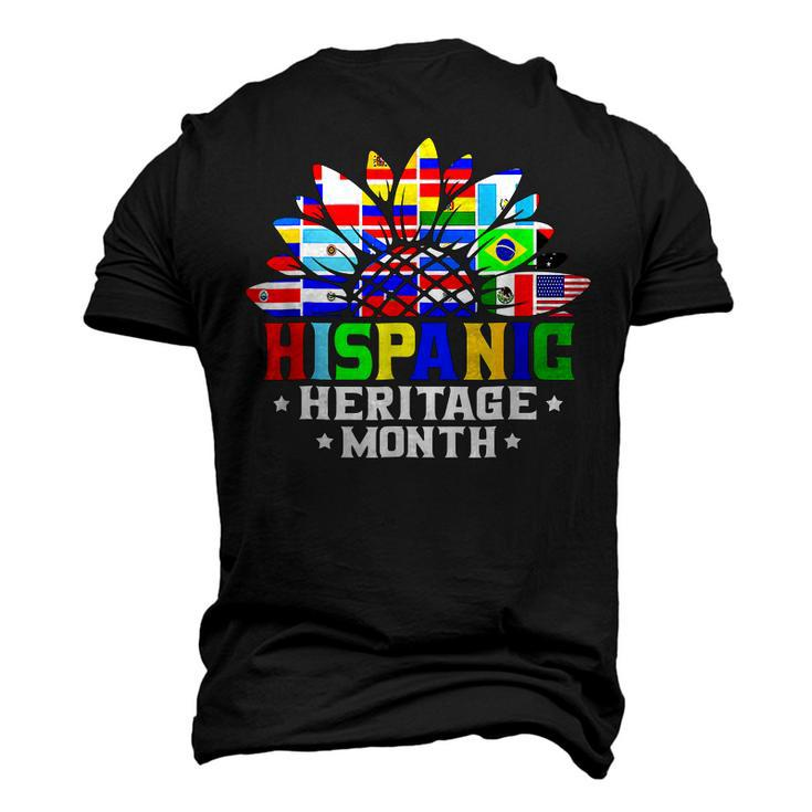 Happy National Hispanic Heritage Month Decoration Flags  Men's T-shirt 3D Print Graphic Crewneck Short Sleeve Back Print
