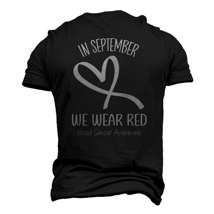 Heart In September We Wear Red Blood Cancer Awareness Ribbon Men's 3D T-Shirt Back Print