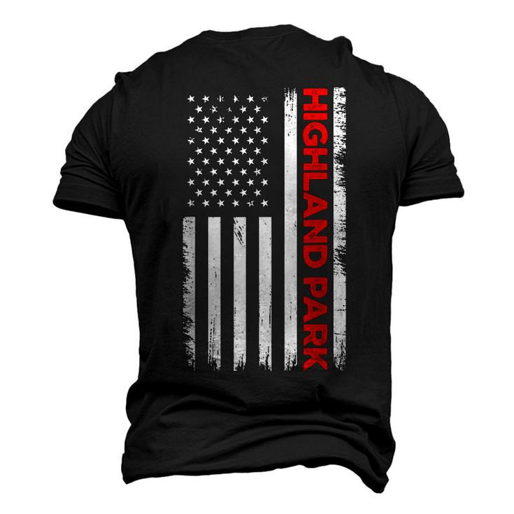 Highland Park Illinois United State Flag Vintage Style V2 Men's 3D T-shirt Back Print
