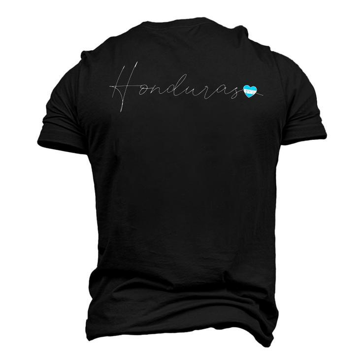 Honduras Simple Love Honduran Flag Heart On Honduras  Men's T-shirt 3D Print Graphic Crewneck Short Sleeve Back Print