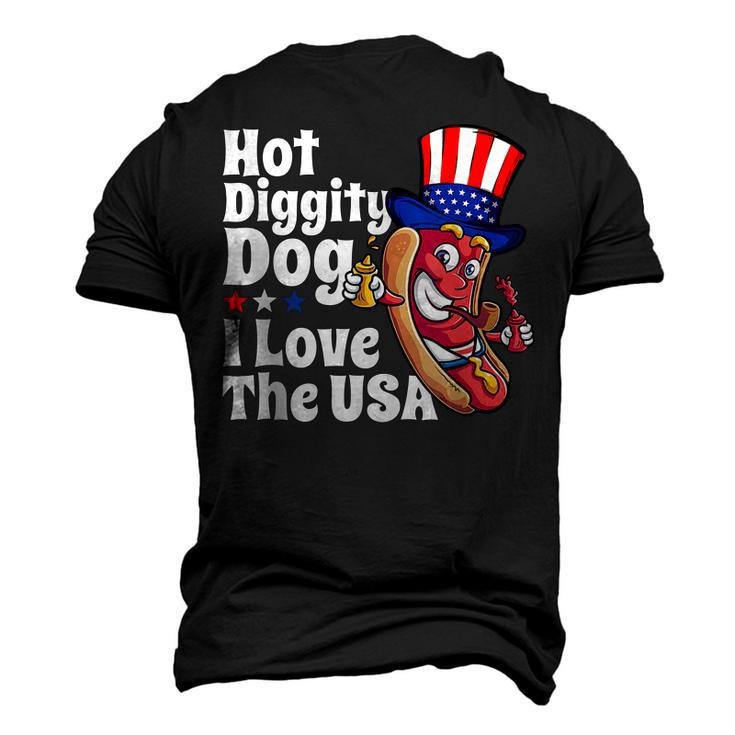 Hot Diggity Dog I Love The Usa 4Th Of July Party Men's 3D T-shirt Back Print