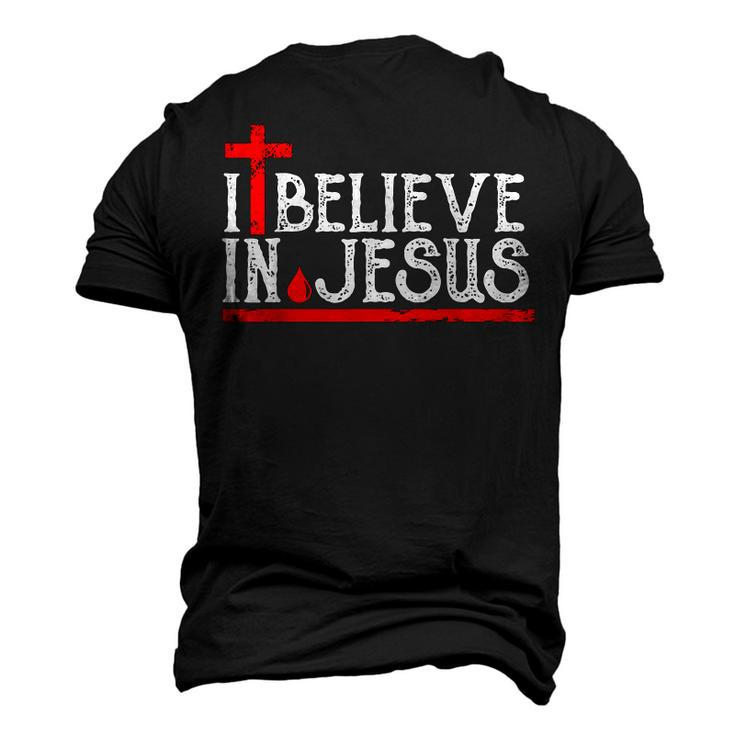 I Believe In Jesus - Christian Faith Cross Blood  Men's 3D Print Graphic Crewneck Short Sleeve T-shirt