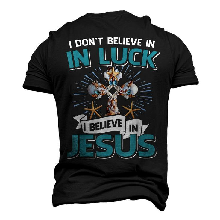 I Don‘T Believe In Luck I Believe In Jesus Christian Cross  Men's 3D Print Graphic Crewneck Short Sleeve T-shirt