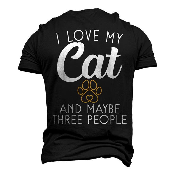 I Love My Cat And Maybe Three People Kitty Cat Lover  Men's 3D Print Graphic Crewneck Short Sleeve T-shirt