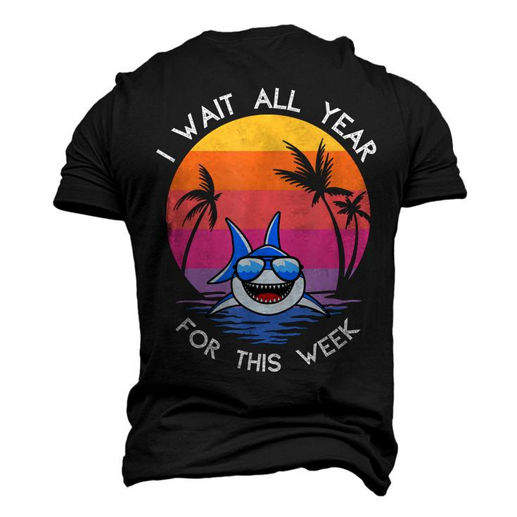 I Wait All Year For This Week Funny Shark Retro Vintage  Men's 3D Print Graphic Crewneck Short Sleeve T-shirt