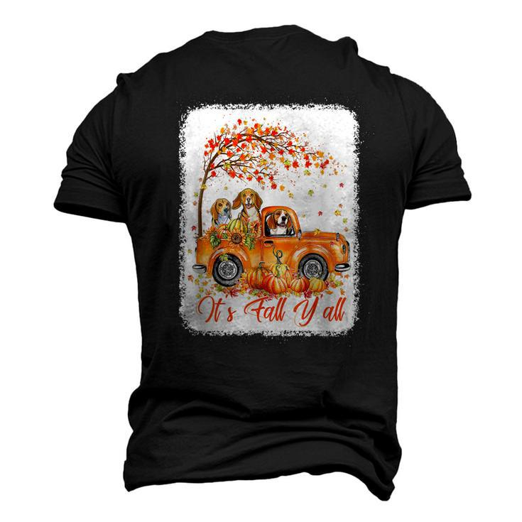 Its Fall Yall Beagle Riding Truck Pumpkin Autumn Fall  Men's T-shirt 3D Print Graphic Crewneck Short Sleeve Back Print