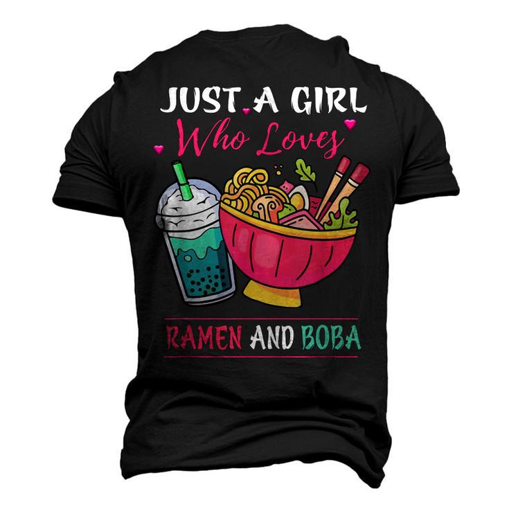 Kawaii Just A Girl Who Loves Ramen And Boba Tea Bubble Milk  Men's T-shirt 3D Print Graphic Crewneck Short Sleeve Back Print