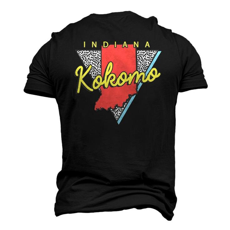 Kokomo Indiana Retro Triangle In City Men's 3D T-Shirt Back Print