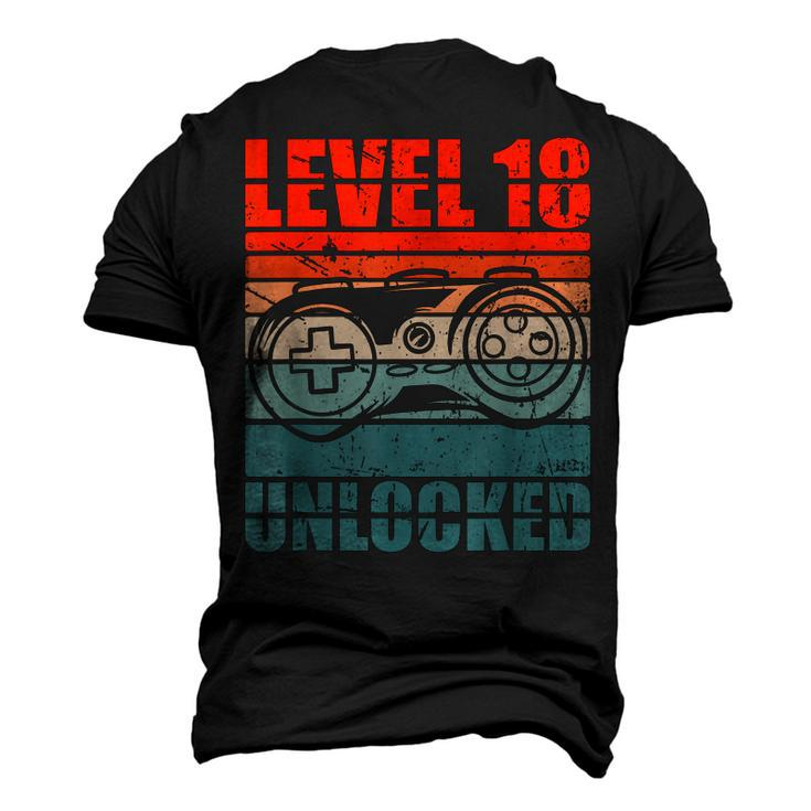 Level 18 Unlocked - Video Gamer Boy 18Th Birthday Gaming Men's 3D T-shirt Back Print