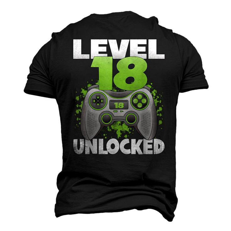 Level 18 Unlocked Video Gaming 18Th Birthday 2004 Gamer Game Men's 3D T-shirt Back Print