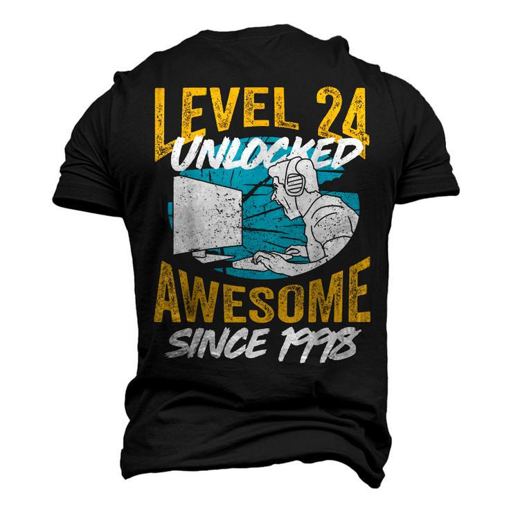 Level 24 Unlocked Awesome 1998 24Th Birthday Man Video Game Men's 3D T-shirt Back Print
