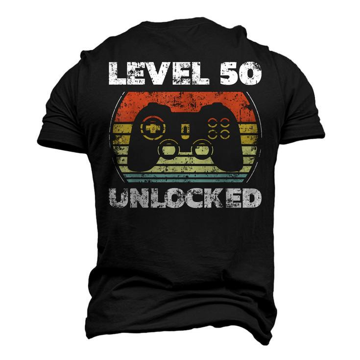 Level 50 Unlocked Video Gamer 50Th Birthday Men's 3D T-shirt Back Print