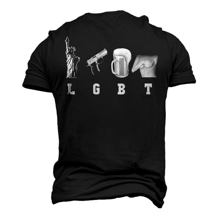 Liberty Guns Beer Men's 3D T-shirt Back Print