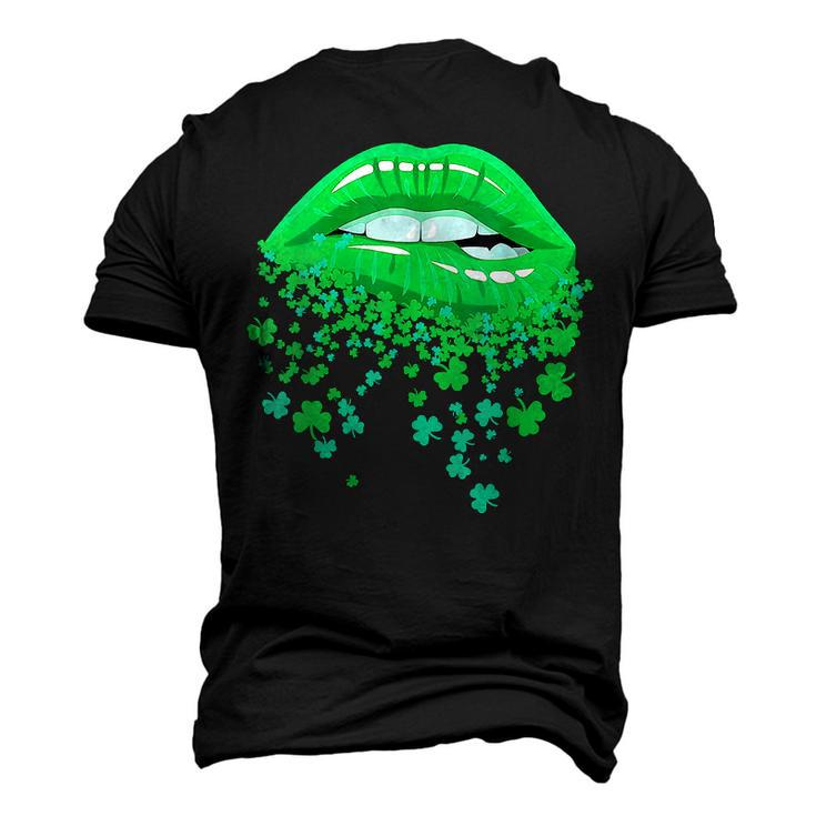 Lips Sexy Green Cool Irish Shamrock St Patricks Day  Men's T-shirt 3D Print Graphic Crewneck Short Sleeve Back Print