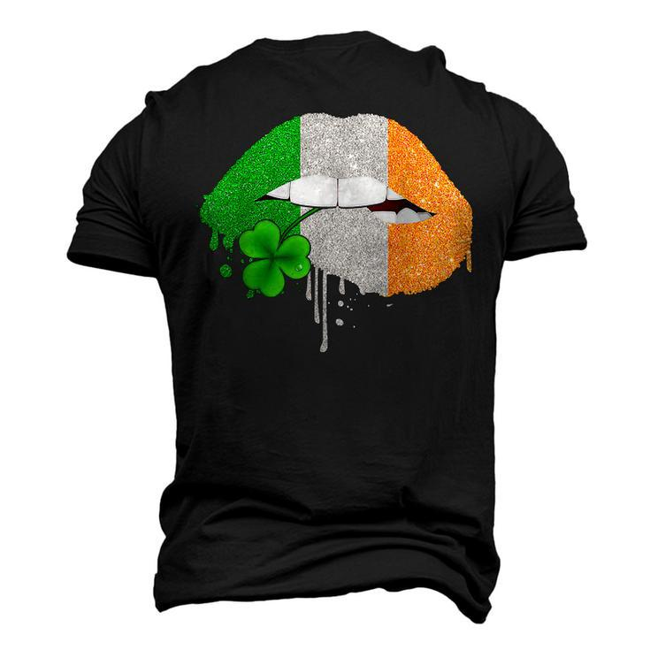 Lips Sexy Green Irish Leopard Flag Shamrock St Patricks Day  Men's T-shirt 3D Print Graphic Crewneck Short Sleeve Back Print
