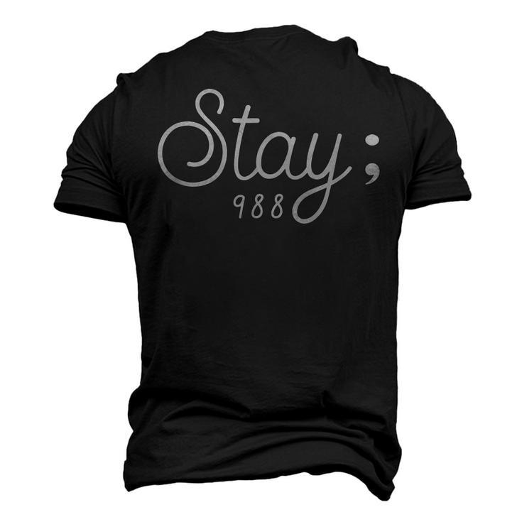 Mens World Suicide Prevention Awareness Day Stay 988  Men's T-shirt 3D Print Graphic Crewneck Short Sleeve Back Print