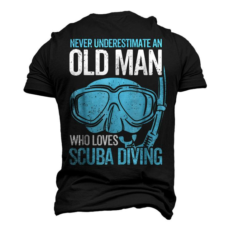 Never Underestimate An Old Man Who Love Scuba Diving For Dad  Men's T-shirt 3D Print Graphic Crewneck Short Sleeve Back Print