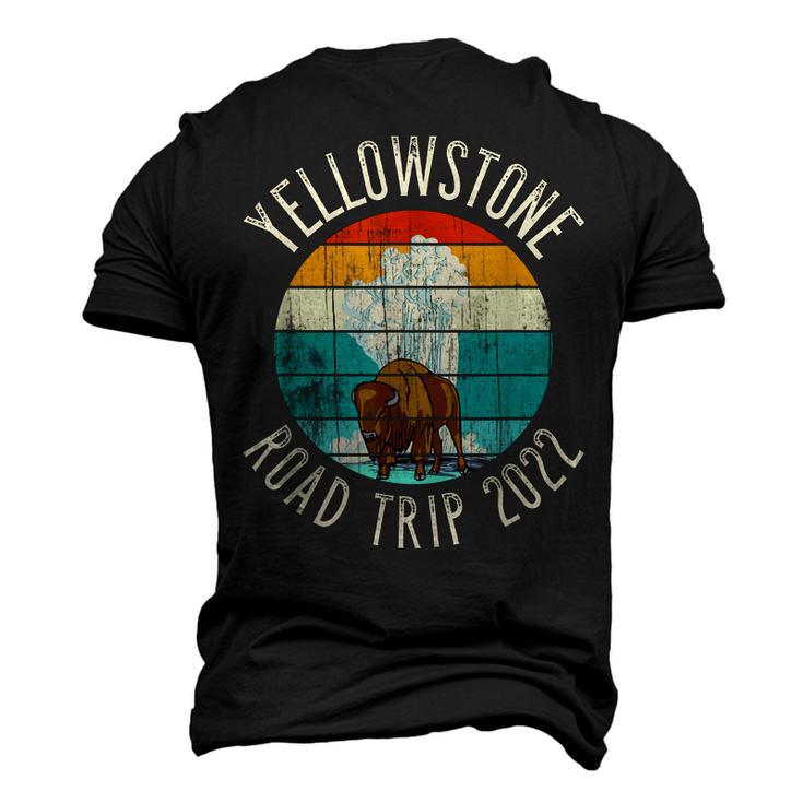 Old Faithful Geyser Bison Yellowstone Road Trip 2022 Men's 3D T-shirt Back Print