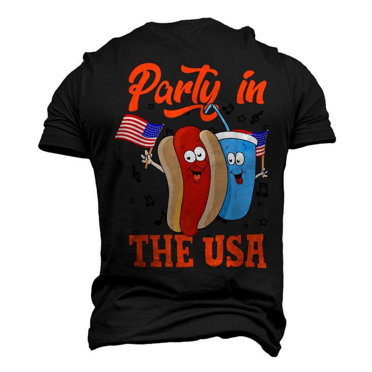 Party In The Usa Hot Dog Love Usa Fourth Of July Men's 3D T-shirt Back Print