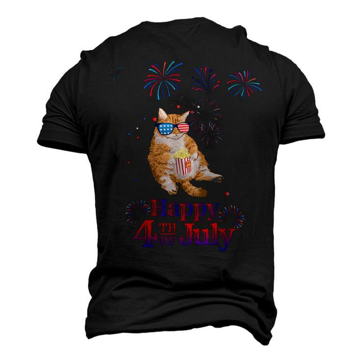 Patriotic Cat Happy 4Th Of July Men's 3D T-shirt Back Print