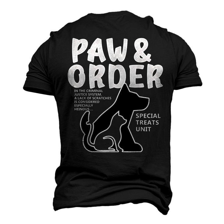 Paw And Order Special Feline Unit Pets Training Dog And Cat Men's 3D T-shirt Back Print