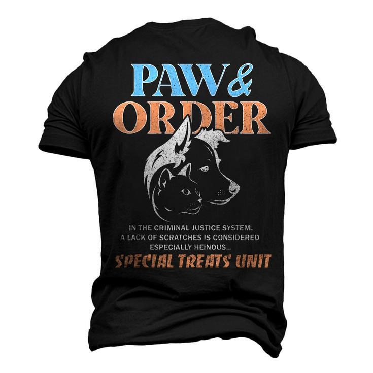Paw And Order Training Dog And Cat Men's 3D T-shirt Back Print
