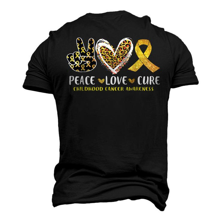 Peace Love Cure Childhood Cancer Awareness Leopart Heart  V6 Men's T-shirt 3D Print Graphic Crewneck Short Sleeve Back Print