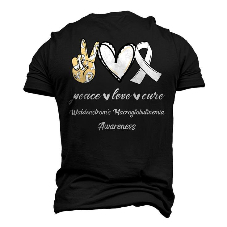 Peace Love Cure Waldenstroms Macroglobulinemia Awareness  Men's T-shirt 3D Print Graphic Crewneck Short Sleeve Back Print