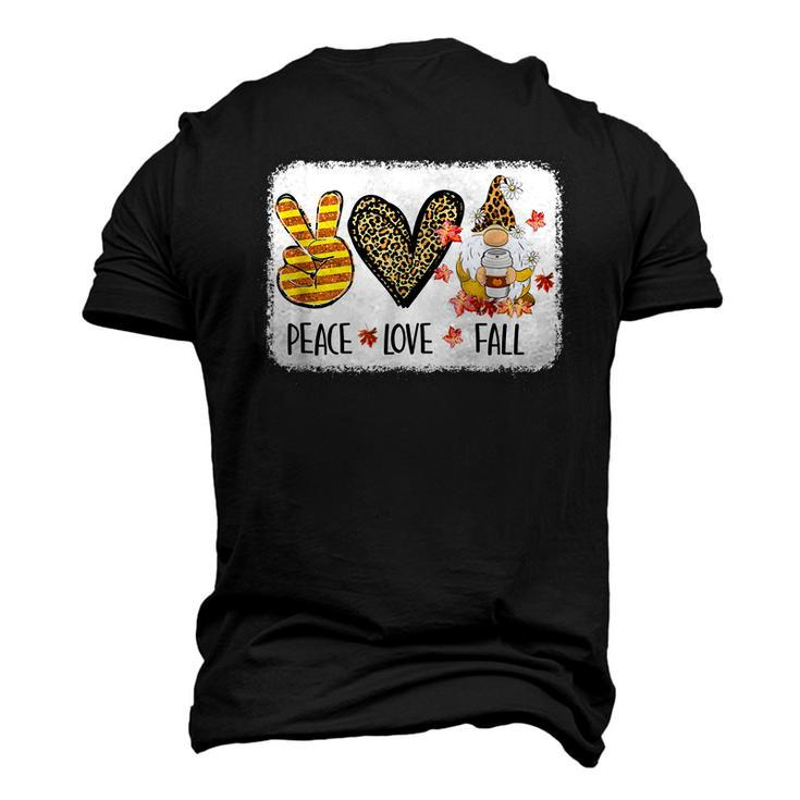 Peace Love Fall Hello Fall Autumn Leopard Print Gnome Lover  Men's T-shirt 3D Print Graphic Crewneck Short Sleeve Back Print