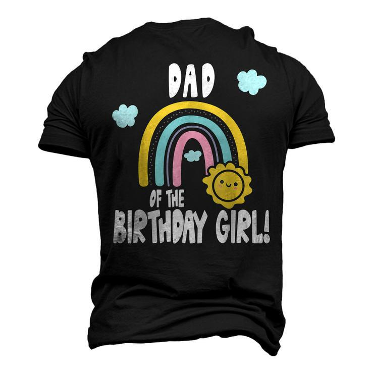 Rainbows & Sunshine Party Dad Of The Birthday Girl Men's 3D T-shirt Back Print