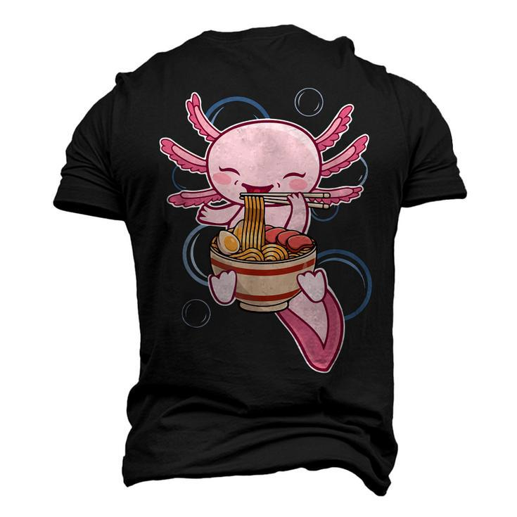 Ramen Axolotl Kawaii Anime Japanese Food Gift Girls Nager  Men's T-shirt 3D Print Graphic Crewneck Short Sleeve Back Print