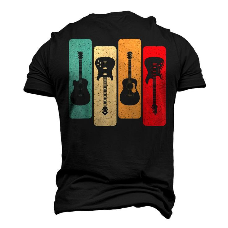 Retro Guitars Guitarist Acoustic Electric Guitar Rock Music V2 Men's 3D T-shirt Back Print