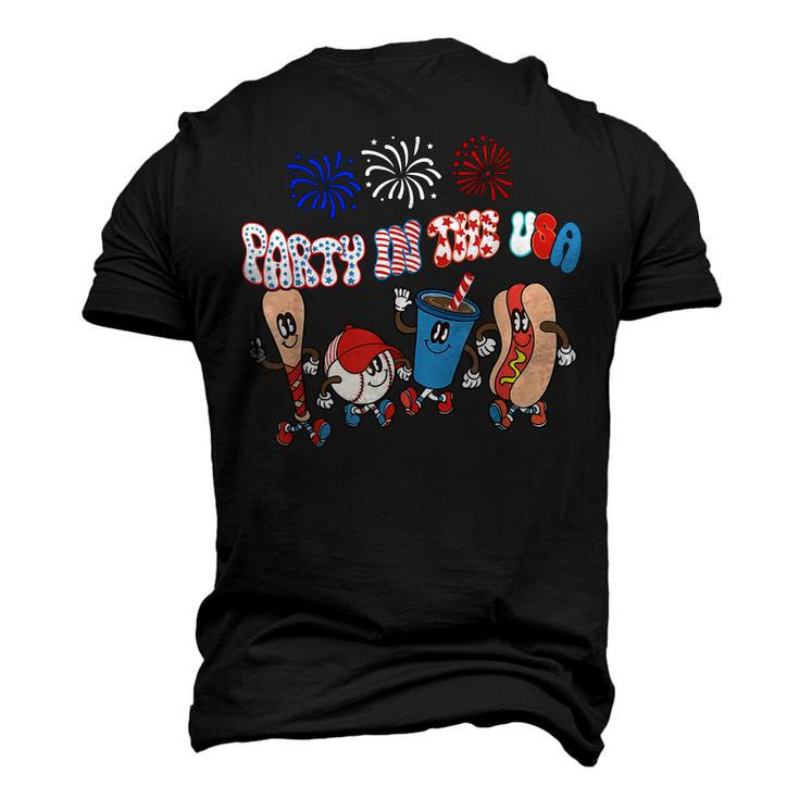 Retro Style Party In The Usa 4Th Of July Baseball Hot Dog V2 Men's 3D T-shirt Back Print