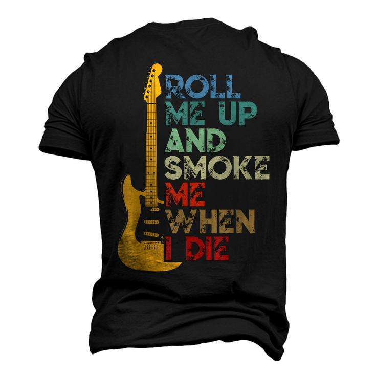 Roll Me Up And Smoke Me When I Die Guitar  Men's T-shirt 3D Print Graphic Crewneck Short Sleeve Back Print