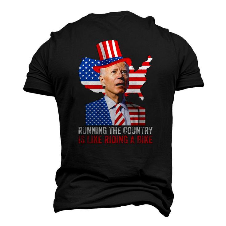 Running The Country Is Like Riding A Bike Anti Biden Men's 3D T-Shirt Back Print