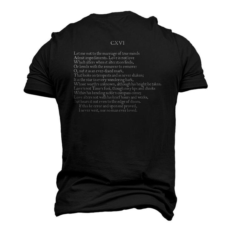 Shakespearian Sonnet-116 Poet Lover Men's 3D T-Shirt Back Print