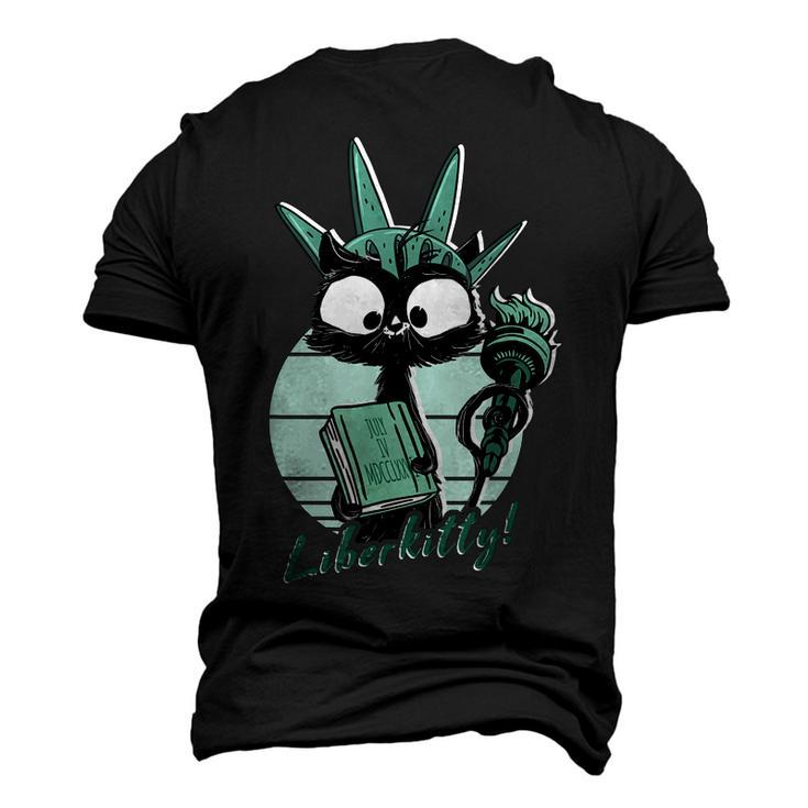 Statue Of Liberty Cat Liberkitty 4Th July Black Cat Men's 3D T-shirt Back Print