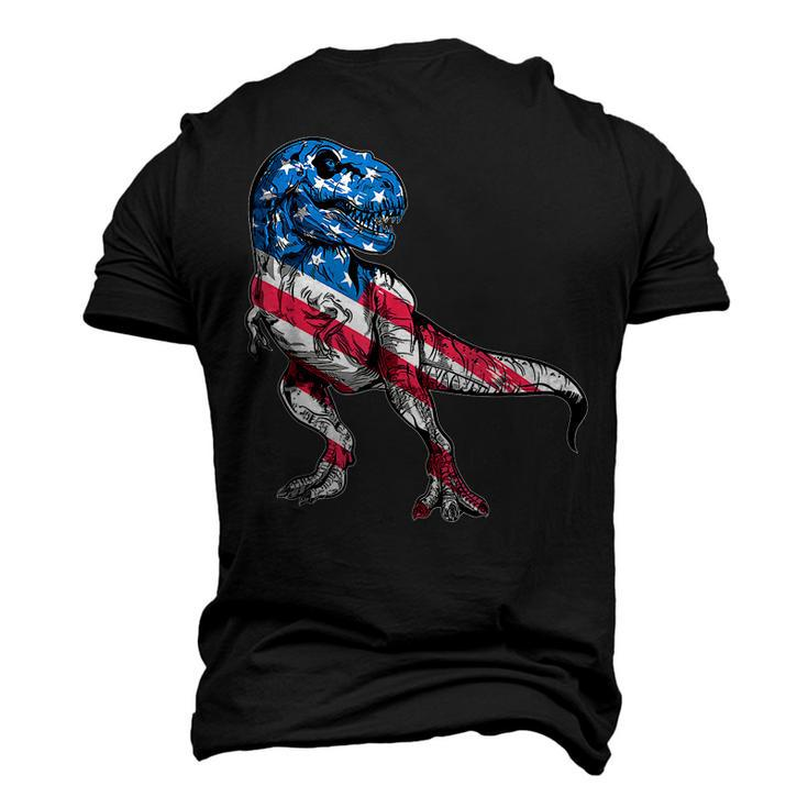T Rex Dinosaur Cute Us Flag 4Th Of July  For Boys Kids  Men's T-shirt 3D Print Graphic Crewneck Short Sleeve Back Print