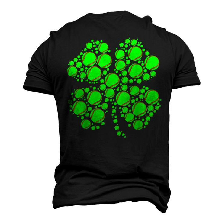 Tennis Ball Irish Shamrock Lucky Clover St Patricks Day  Men's T-shirt 3D Print Graphic Crewneck Short Sleeve Back Print