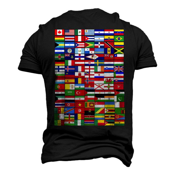 Traveling International Countries Flags World Flags  Men's T-shirt 3D Print Graphic Crewneck Short Sleeve Back Print