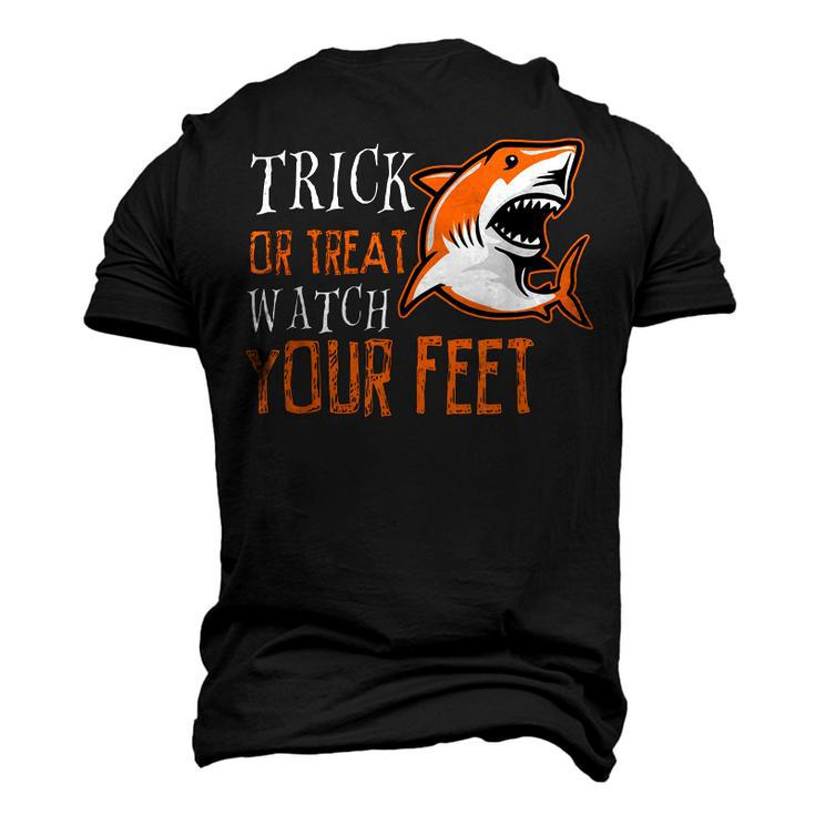 Trick Or Treat Shark Watch Your Feet Halloween Men's 3D T-shirt Back Print