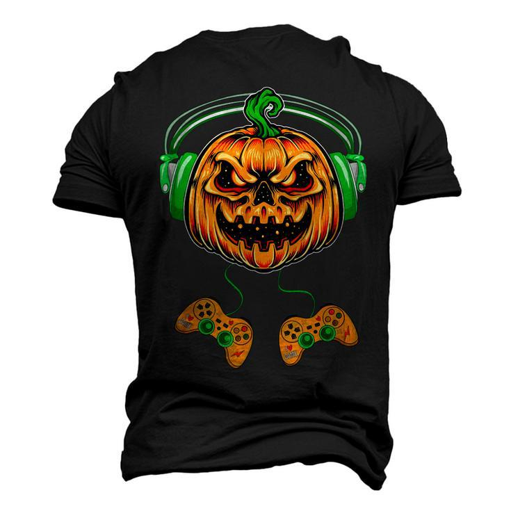 Video Games Halloween Jack O Lantern Gamer Boys Kids Men  Men's T-shirt 3D Print Graphic Crewneck Short Sleeve Back Print